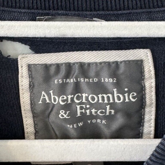 VINTAGE Abercrombie & Fitch Shirt Mens Small Blue Muscle Y2K 90s Thermal Preppy - Picture 2 of 6